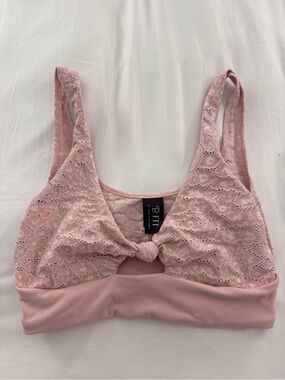 Beach Bunny Pale Pink Lace Knot Sports Bra Size 6